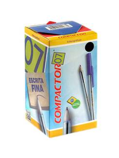 CANETA COMPACTOR 0,7MM - AZUL - CX 100 - COMPACTOR