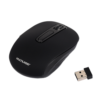 MOUSE S/FIO USB RECARREGAVEL MO277 - PRETO - UN - MULTILASER