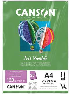 PAPEL IRIS VIVALDE A4 25FLS - 120G - VERD CLARO - UN - CANSON