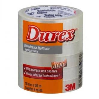 FITA ADESIVA DUREX 18X50 - TRANSPARENTE - PCT 6 - 3M