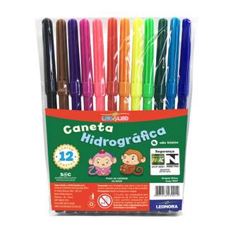CANETA HIDROGRAFICA C/12 CORES - 4517 - UN - LEO E LEO