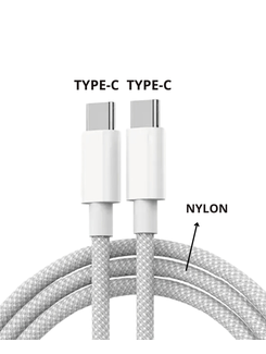 CABO USB C - USB C NYLON 1M - 100W - XC-CD-129 - BRANCO - UN - X-CELL