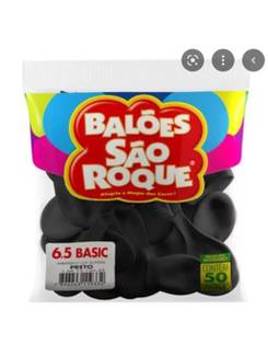 BALAO 6,5 LISO BASIC C/50 - PRETO - UN - SAO ROQUE