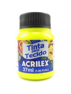 TINTA TECIDO FLUOR 37ML 04040 - AMARELO LIMAO - UN - ACRILEX