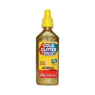 COLA COLORIDA C/GLITER 23G - OURO - CX 12 - ACRILEX