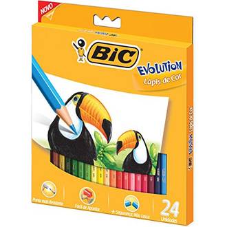 LAPIS DE COR EVOLUTION SEXTAVADO  BIC - C/24 - PCT 3 - BIC