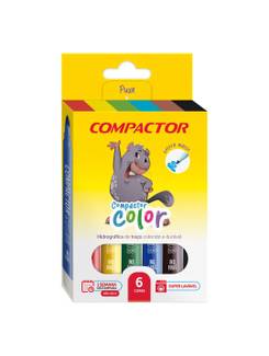 CANETA HIDROGRAFICA COLOR C/ 6 CORES - UN - COMPACTOR