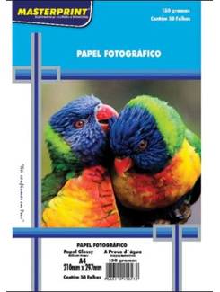 PAPEL GLOSSY A4 50FLS - 150G - 302010057 - UN - MASTERPRINT