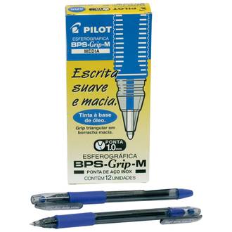 CANETA BPS GRIP 1,0MM - AZUL - CX 12 - PILOT