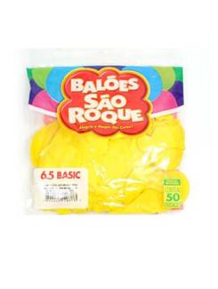 BALAO 6,5 LISO BASIC C/50 - AMARELO - UN - SAO ROQUE
