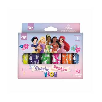 TINTA GUACHE BASTAO NEON 10ML C/6 CORES - PRINCESAS - 4762 - UN - DAC