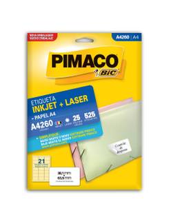 ETIQUETA INKJET/LASER A4 25L - A4260 - 38X63 - UN - PIMACO