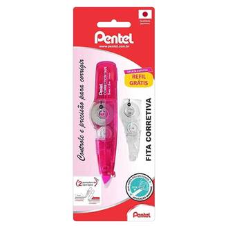 FITA CORRETIVA C/ REFIL ROSA 5MM X 6M - ZTP205 - UN - PENTEL
