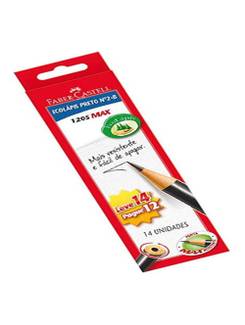 LAPIS PRETO N2 MAX REDONDO S/BORRACHA - 1205 - CX 12 - FABER