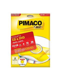ETIQUETA P/CD E DVD CARTA 10FL CD10B - UN - PIMACO