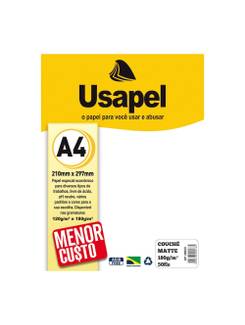 PAPEL COUCHE A4 50FLS - 180G - MATTE - 25000 - BRANCO - UN - USAPEL