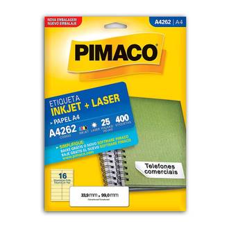 ETIQUETA INKJET/LASER A4 25L - A4262 - 33X99 - UN - PIMACO