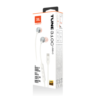 FONE INTRA C/MICROFONE USB C TUNE 310C  - BRANCO - UN - JBL