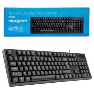TECLADO C/FIO USB OFFICE EASY - PRETO - UN - MAXPRINT