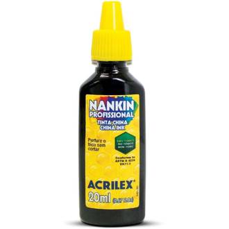 TINTA NANKIN 20ML 520 1 - PRETO - CX 12 - ACRILEX