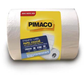 ETIQUETA ADESIVA COUCHE ACRILI 2 CARREIRAS - 36M - C/2182 - 50X30 - UN - PIMACO