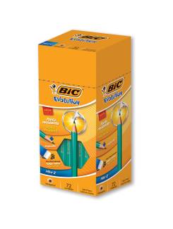 LAPIS PRETO N2 EVOLUTION SEXT C/BORRACHA - 840642 - CX 72 - BIC