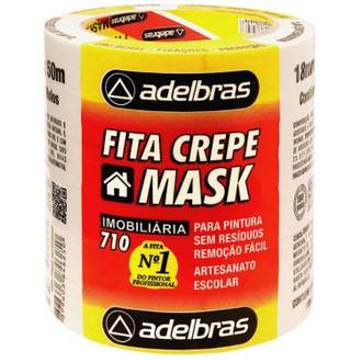 FITA ADESIVA CREPE 18X50 - 710 - PCT 6 - ADELBRAS