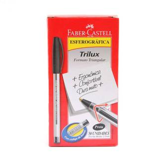 CANETA TRILUX 032 1,0MM - PRETO - CX 50 - FABER