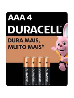 PILHA ALCALINA AAA PALITO COM 4 UNIDADES - UN - DURACELL
