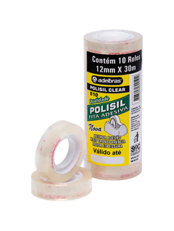 FITA ADESIVA POLISIL 12X30 - 510 - TRANSPARENTE - UN - ADELBRAS