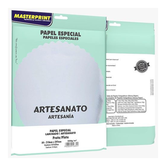 PAPEL LAMINADO A4 10FLS - 250G - 302070041 - PRATA - UN - MASTERPRINT