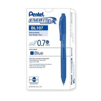 CANETA GEL RETRATIL ENERGEL X 0,7MM - BL107-CN - AZUL - CX 12 - PENTEL