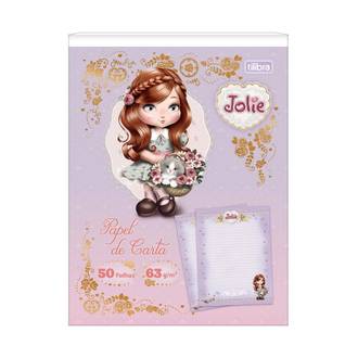 CADERNO COLADO PAPEL CARTA 50FLS - 395421 - JOLIE - UN - TILIBRA