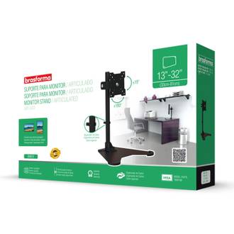 SUPORTE P/ MONITOR ARTICULADO 13" A 27" - BM810 - PRETO - UN - BRASFORMA