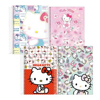 CADERNO UNIV CAPA DURA 10X1 160FLS - HELLO KITTY - UN - JANDAIA