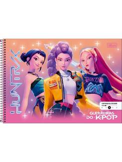 CADERNO DESENHO CAPA DURA 80FLS - ESPIRAL - 399710 - GUERREIRAS KPOP - UN - TILIBRA