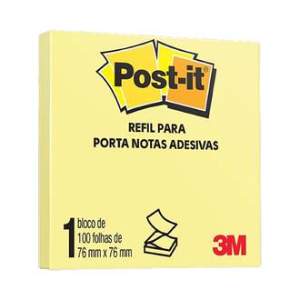 POST IT REFIL ADESIVO 90F - 76X76 - AMARELO - UN - 3M