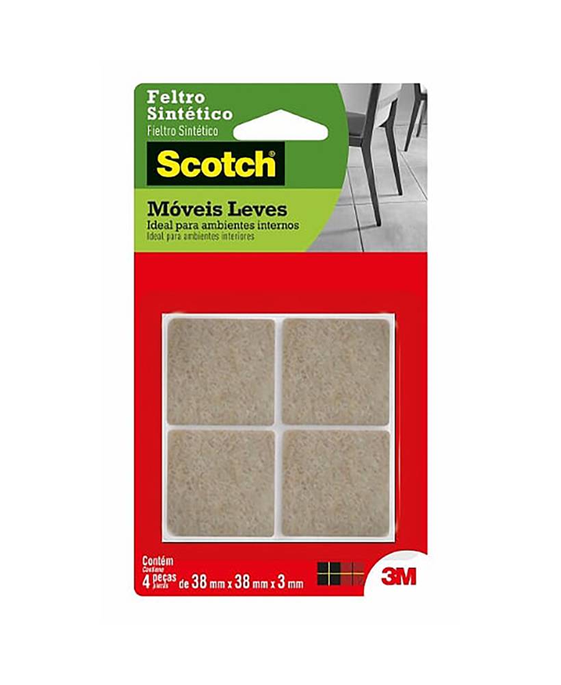 FELTRO MARROM QUADRADO GRANDE C/4 - 38X4 - HB004262653 - UN - 3M