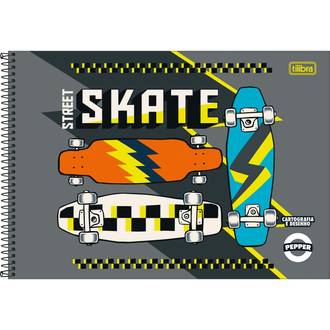 CADERNO DESENHO CAPA DURA 80FLS - ESPIRAL - PEPPER - PCT 4 - TILIBRA