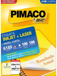 ETIQ INKJET/LASER CARTA 100FL - 6185 - 279X215 - UN - PIMACO
