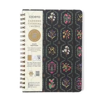 CADERNO ESPIRAL CAPA DURA JARD 80FLS / PRETO - UN - CICERO