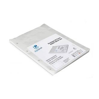 ENVELOPE PLASTICO MEDIO A4 4 FUROS C/50FL - CRISTAL - UN - POLIBRAS