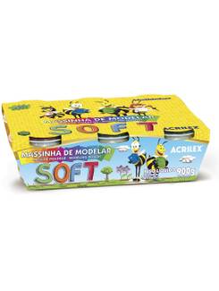 MASSA P/MODELAR SOFT 150G 07315 - AMARELO LIMAO - CX 06 - ACRILEX