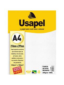 PAPEL CASCA DE OVO A4 50FLS - 180G - 25009 - BRANCO - UN - USAPEL