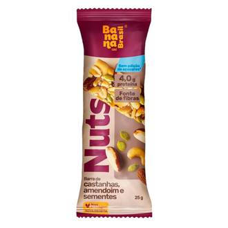 BARRA PROTEINA NUTS 25G - CASTANHA/SEMENTE - UN - BANANA BRASIL