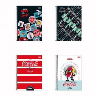 CADERNO UNIV CAPA DURA 10X1 160FLS - COCA-COLA - PCT 4 - TILIBRA