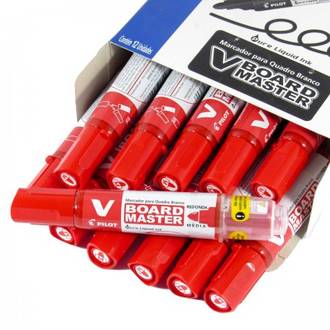MARCADOR PINCEL QUADRO BRANCO WBMA - VERMELHO - CX 12 - PILOT