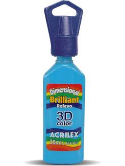 TINTA DIMENSIONAL BRILLIA 35ML 12112  - AZUL CELESTE - CX 06 - ACRILEX