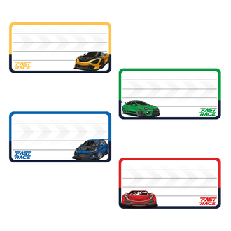 ETIQUETA ADESIVA IDENTIFICACAO 40X80MM - C/8 - FAST RACE - UN - JANDAIA