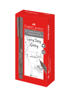 CANETA FINE PEN 0,4MM - COLORS - CINZA - CX 12 - FABER